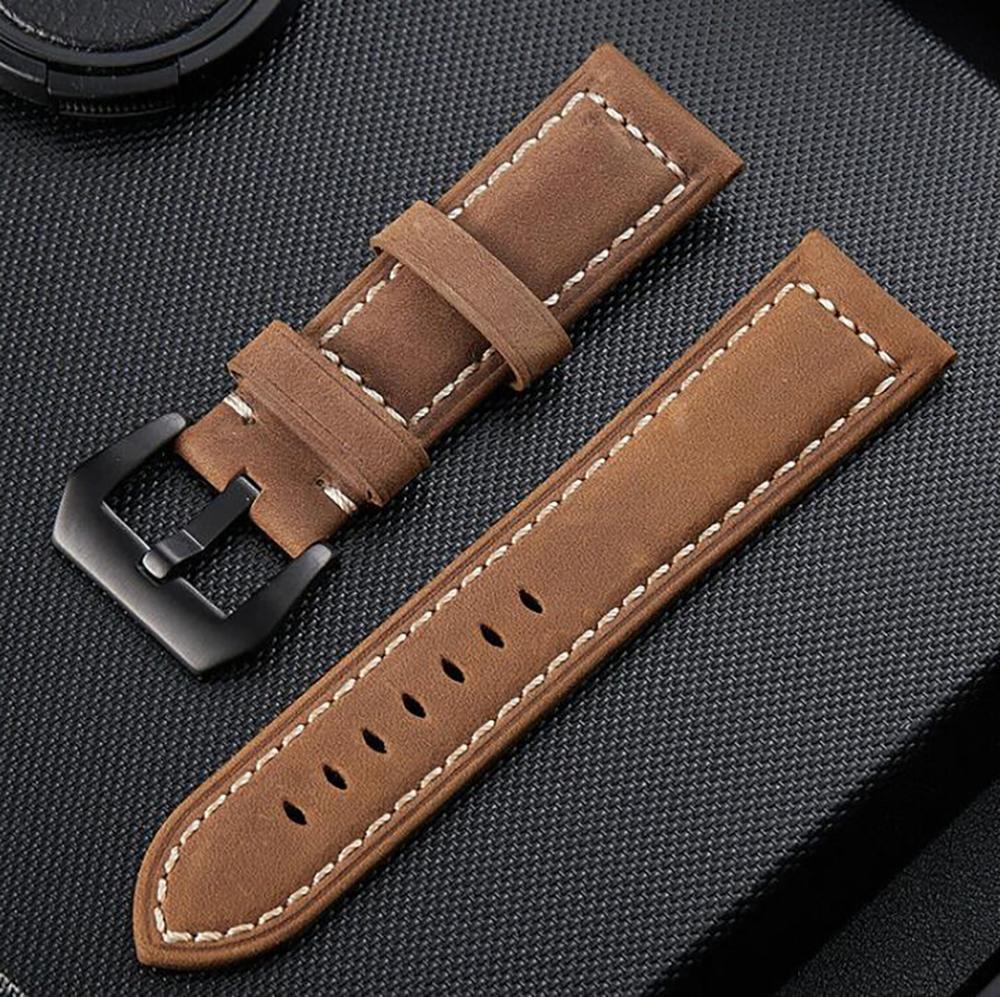 Premium leather Watch Band for Men Women 22mm 24mm 26mm Crazy-Horse leather Watch Strap Replacement Belt bracelet