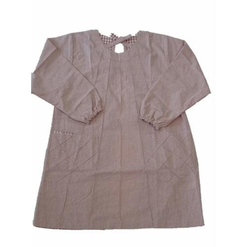 Luna Panda Made in Japan [#1 Best-Selling Solid Apron] [Wrinkle-Resistant Even After Washing] Eco-Friendly Apron (Smock) (Pink)