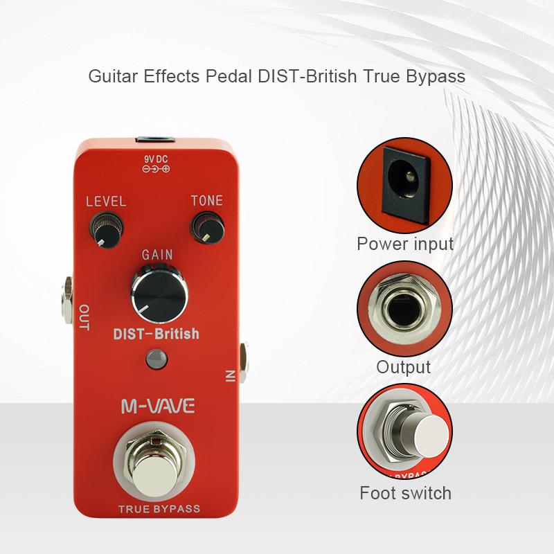 M-VAVE Classic British Distortion Guitar Pedal Based On Classic JCM Amp Distortion Effect True Bypass Guitar Parts & Accessories