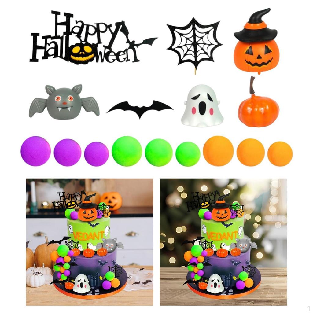 Halloween Cake Toppers Party Supplies Versatile Happy Sign Decorations for Cosplay