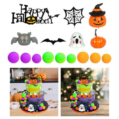 Halloween Cake Toppers Party Supplies Versatile Happy Sign Decorations for Cosplay