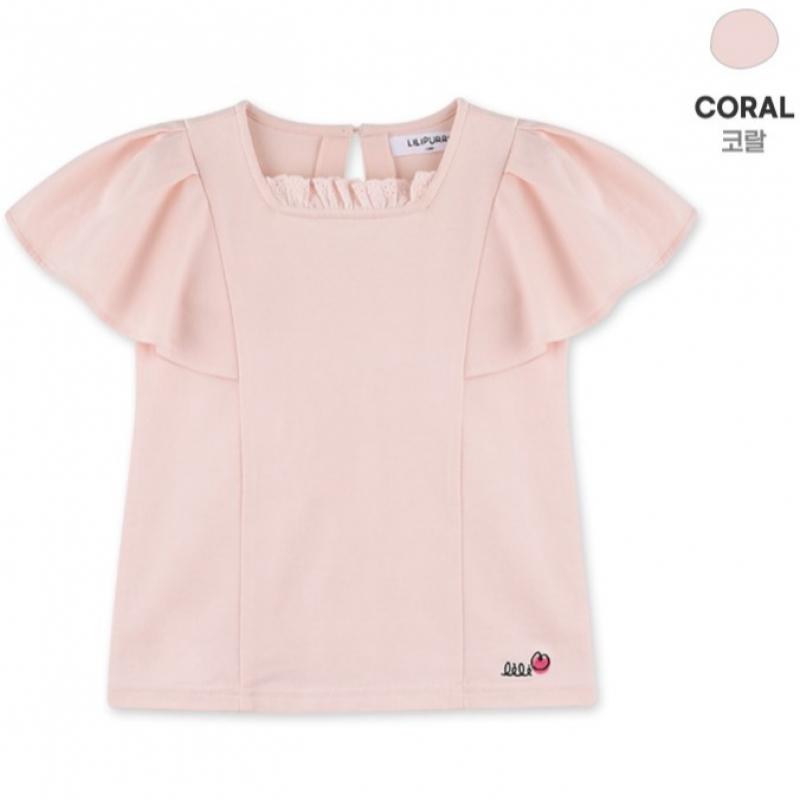 [lilipuri] Frill Wings T shirT  Coral 