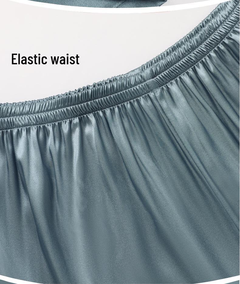 Silk Couple Pajamas: Women's & Men's Long Sleeve Plus Size Set for Spring and Autumn