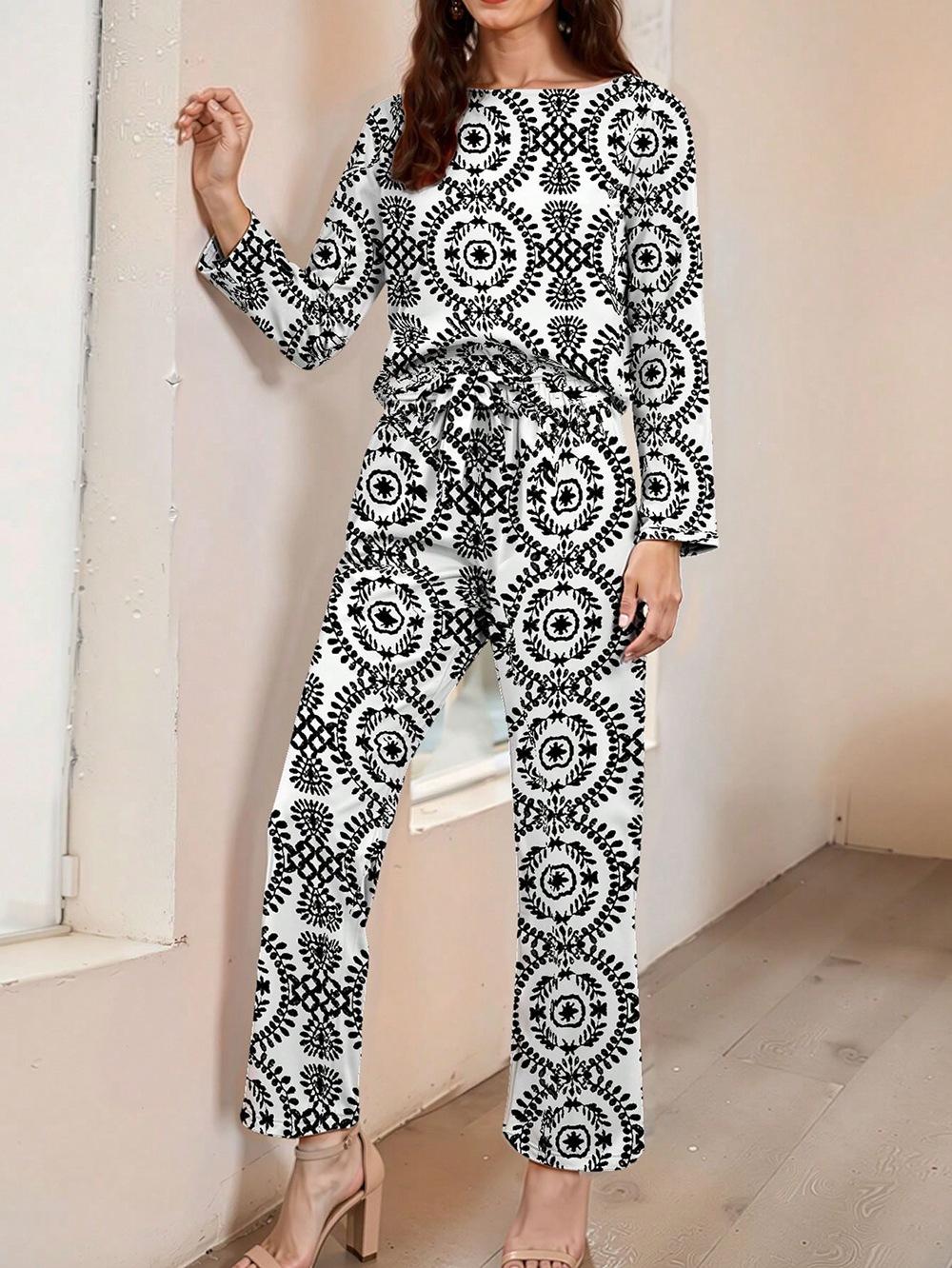 2025 Autumn New Cross-border Amazon European and American Foreign Trade Bohemian Two-Piece Set for Women S