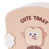 Children Bento Box Cartoon Look Divider Food Container School Portable Lunch Storage Box Khaki Toast Pattern Lid