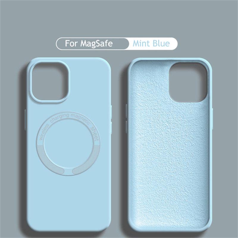 Mode Magnetische Für MagSafe Drahtlose Aufladen Flüssigkeit Silikon Telefon Fall Für iPhone 14 12 11 13 Pro Max Platz Stoßfest abdeckung