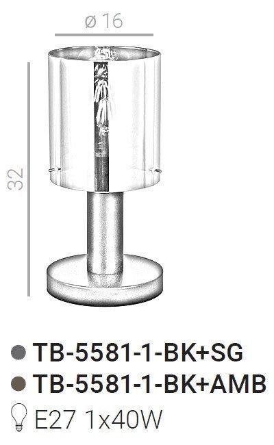Lampa stołowa Sardo TB-5581-1-BK+AMB Italux