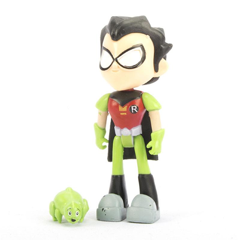 6pcs/Lot 3-12cm Teening Titans PVC Model Toys Teening GO Action Figure Toys Robin Raven Beast Cyborg Toy for Kids Birthday Gifts