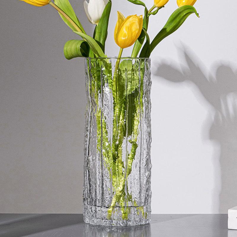 D5 Vase Glacier Vase Glass Transparent Flower Arrangement Rose Flower Living Room Dining Table Decoration Bottle
