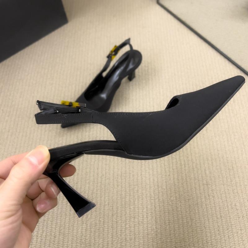 Fashion Temperament Baotou Sandals Summer New Pointed Toe Shallow Mouth One Strap Leopard Print Stiletto Non-slip High Heels