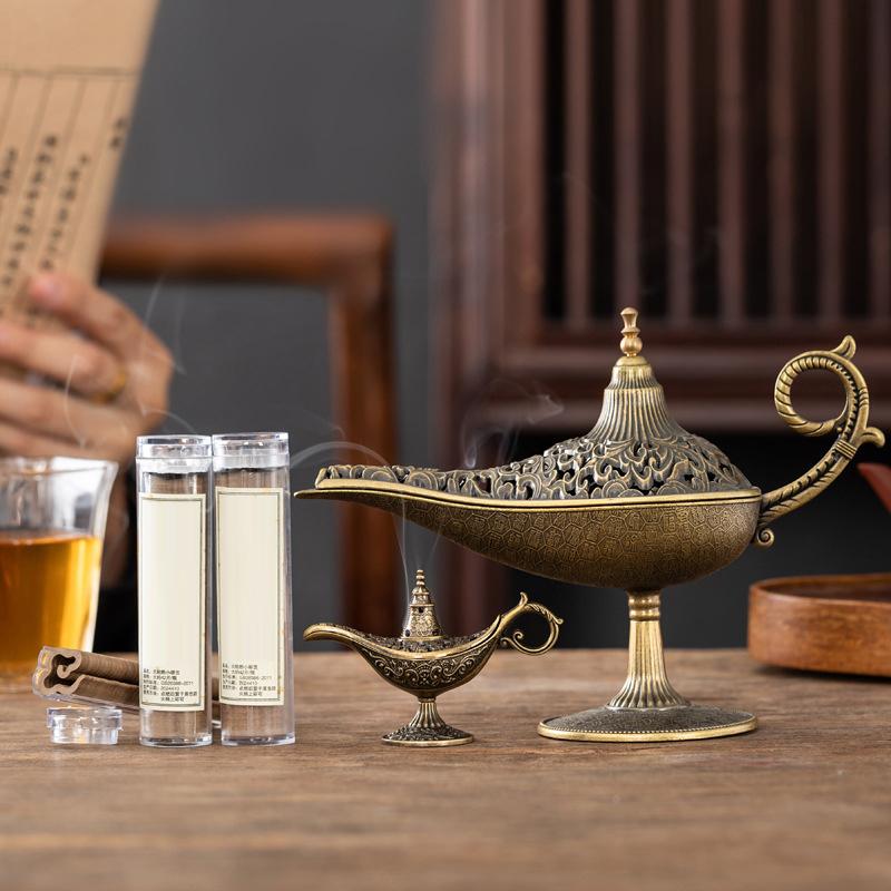 Antika Tarzı Lamba Metal Buhurdanlık Kokulu Kokusuz Mumluk Ev Dekorasyonu Hediye Arap Buhurdanlığı