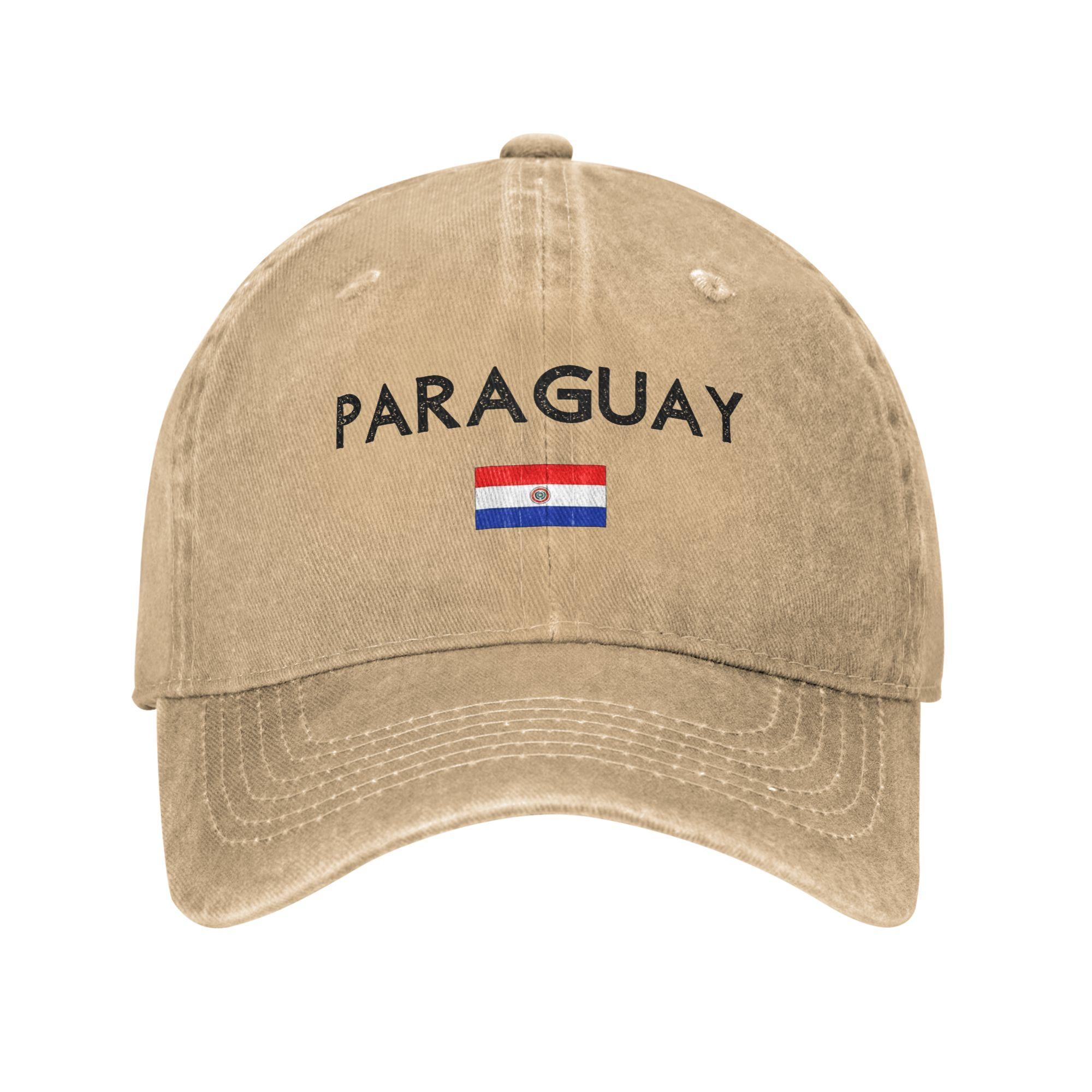 Paraguay Flag Baseball Cap Merch for Unisex Women Adjustable Trucker Hats One Size