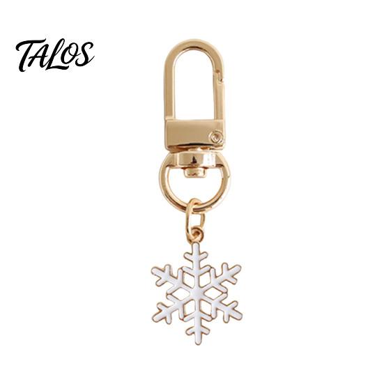 Christmas Party Keychain Cartoon Keychain, Enamel Santa Snowman Elk Snowflake Bag Charm, Holiday Decoration Xmas Theme Pendant for Backpacks Handbags
