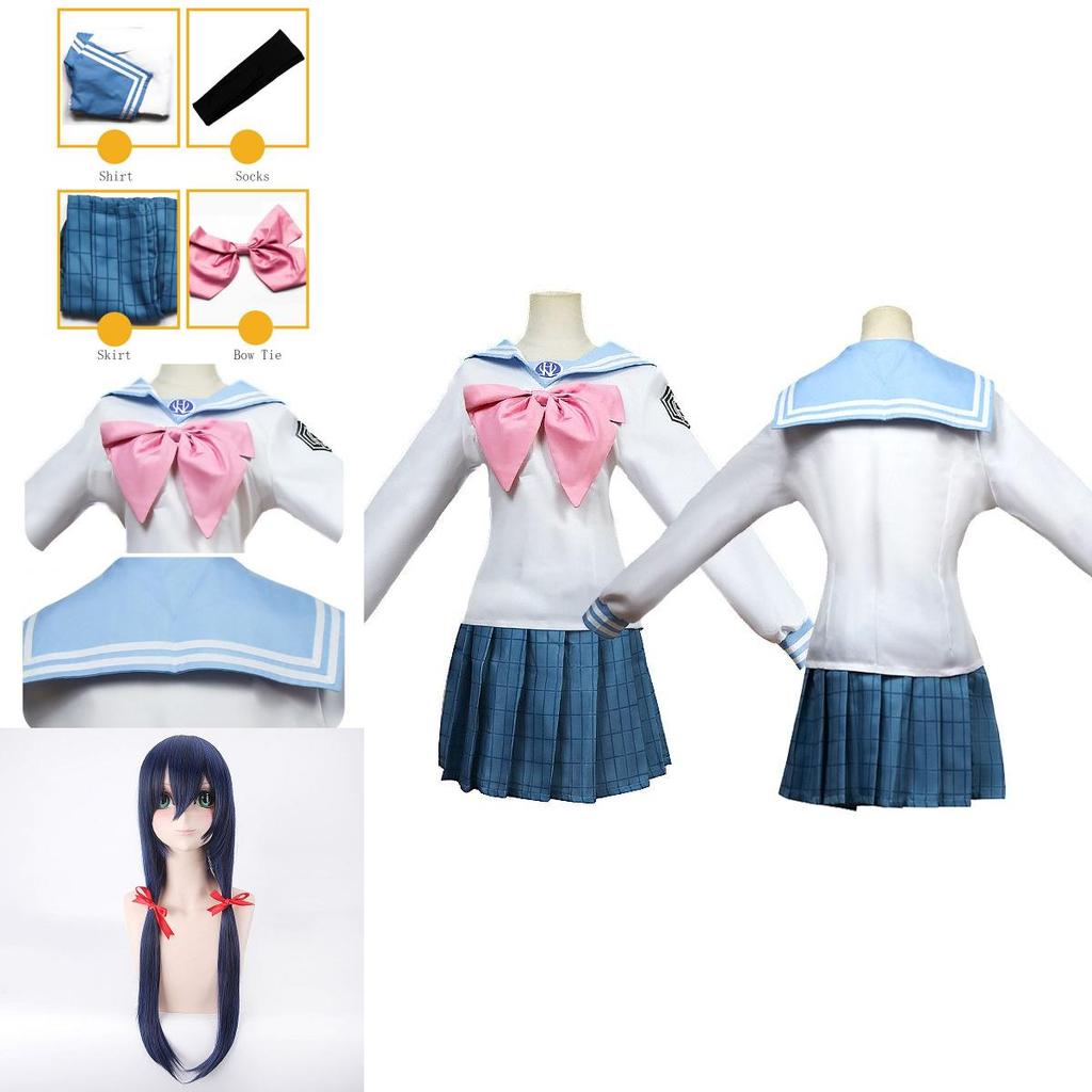 Stylish Sayaka Maizono Danganronpa Anime Uniform Costume Cosplay Suit With Wig