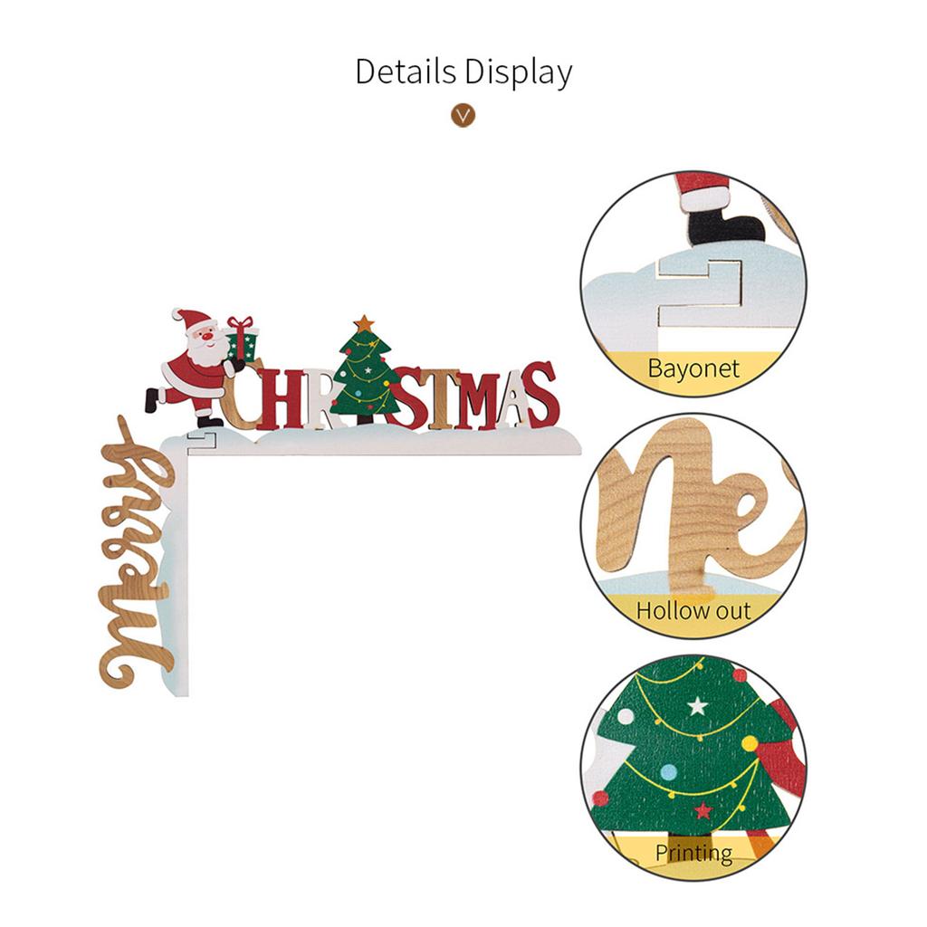 Charm Christmas Door Frame Decor Wood Christmas Door Decoration for Home Doors Windows Wall Hanging Signs Ornaments