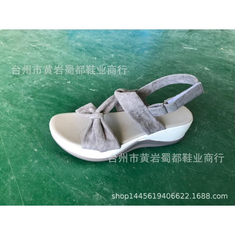 New summer open-toed Velcro flat-bottomed wedge sandals women's cloth-faced cross-platform beach sandals