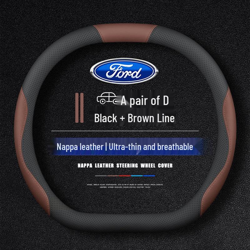 All-Season Ultra-Thin D-Type Steering Wheel Cover for New Ford Edge L