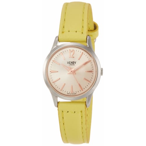 

Henry London PADDINGTON Watch, 25mm, Yellow Dial, Stainless Steel Crystal, Quartz Movement, Brown, Made in England, London Watch HL25S0297