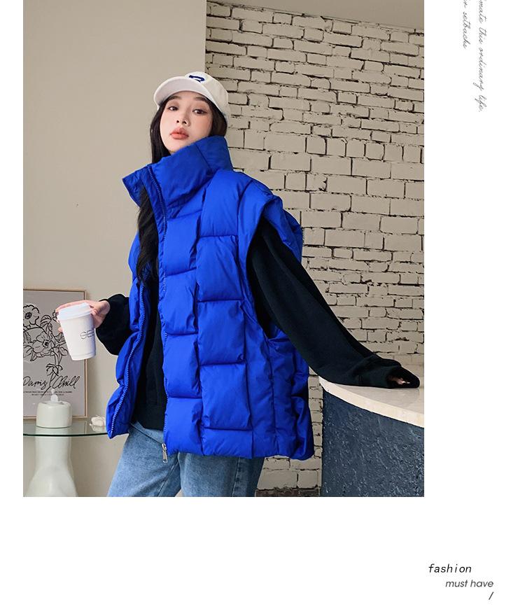 Damen Herbst und Winter Weste Damen Stehkragen geflochtene Weste Oberbekleidung Mode lose Weste Jacke ärmellos 5 Farben
