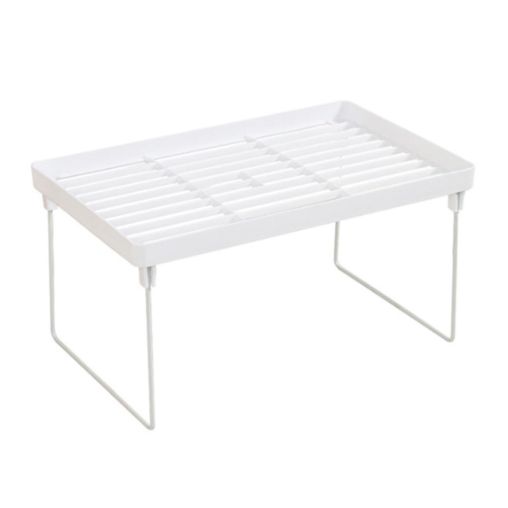 Kitchen Stacking Shelf Plastic and Metal Multifunctional Stackable Kitchen Counter Shelf  