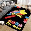 Custom Name,Pac Man Home Sofa Decoration for Living Room & Bedroom, Non‑Slip Play Flannel Floor Mat for Game Room