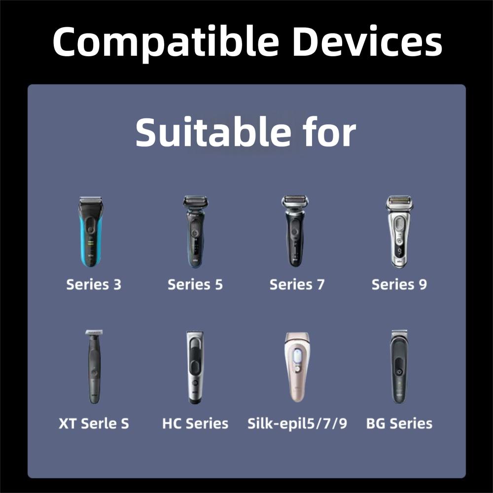 Overvoltage Protection Type-c Shaver Adapter for Braun Series 3/5/7/9 HC/BG Series Silk-epil 5/7/9