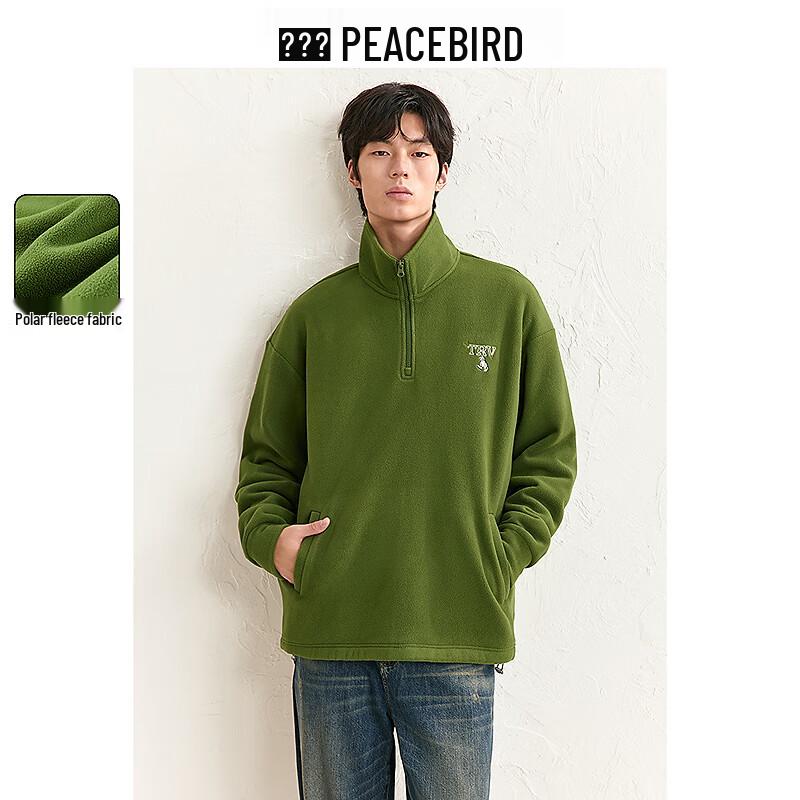 

PEACEBIRD Men s Fleece Half-Zip Stand Collar Sweatshirt 3XL