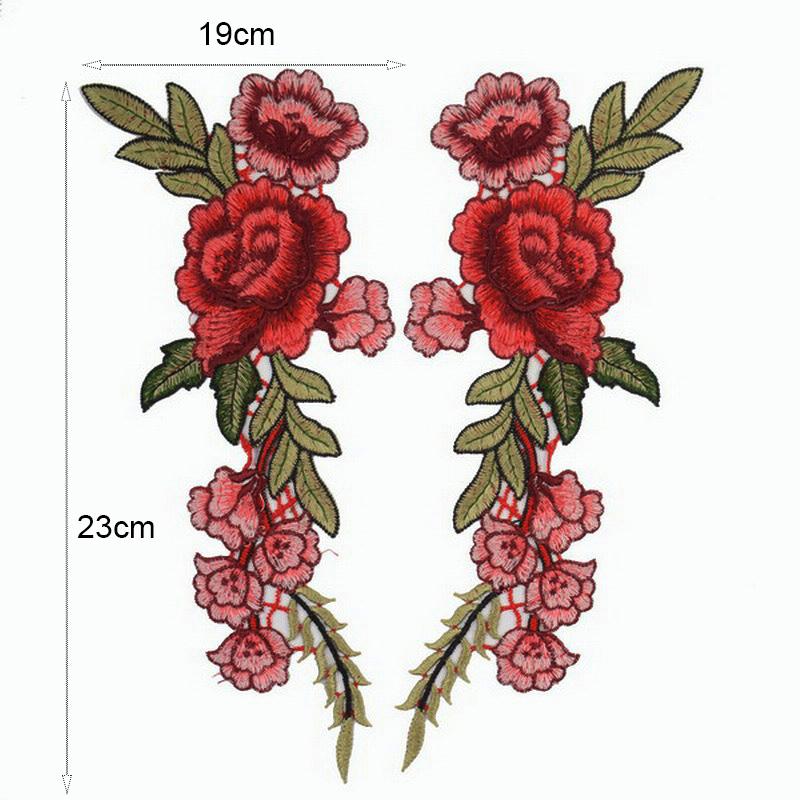 1 Pereche Flori Brodate Aplicare de Cusut pentru Îmbrăcăminte Patch Brodat Haine Cheongsam Accesoriu DIY
