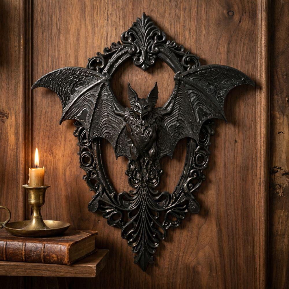 3D Printing Bat Wall Plaque Dark Style Halloween Wall Hanging Bedroom Decoration