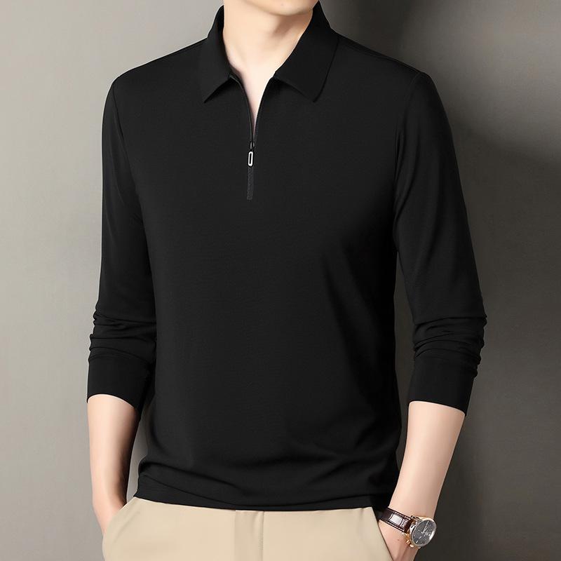 Spring Men's Long Sleeved Top, Shirt Collar, Business Casual Top