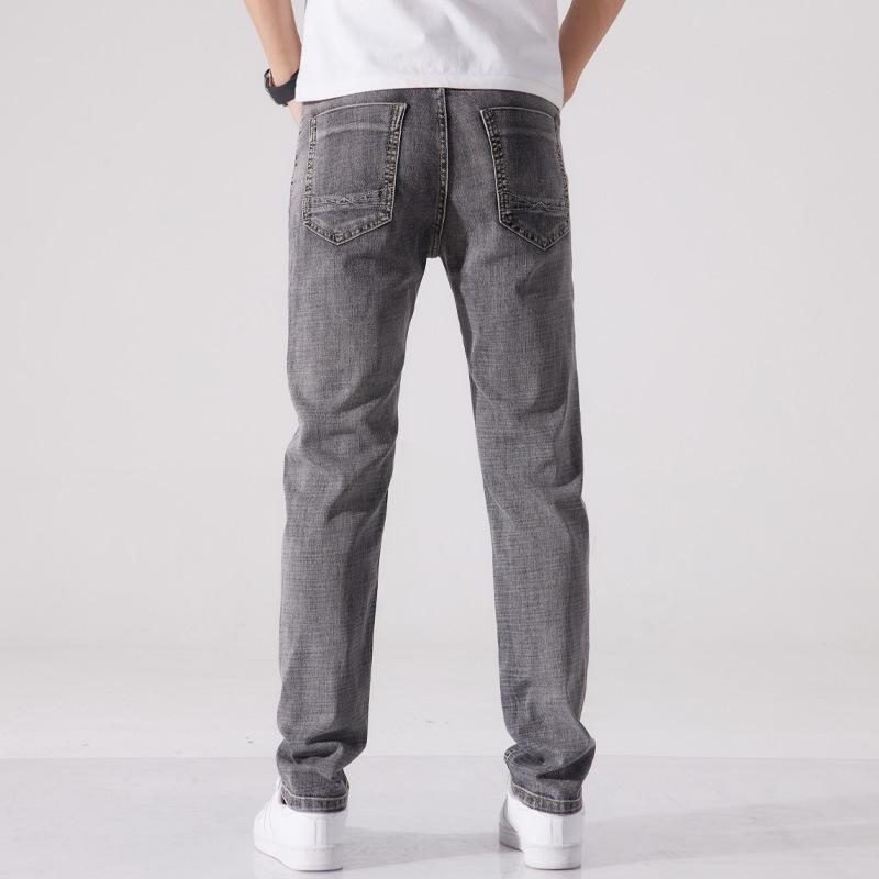Spring and Summer New Men's Slim Straight Retro Stretch Jeans Trousers Men