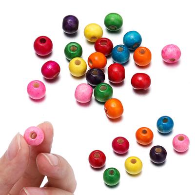 20-100 Peças 5,5-12mm Contas de Madeira Coloridas Espaçadoras Contas Soltas para Fazer Pulseira Colar Joias Suprimentos Acessórios