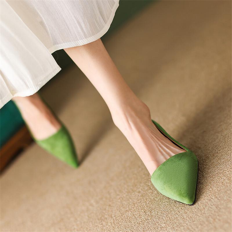 Fashion 2025 Spring Sheep Suede Women Shoes Female Stiletto Heels Shallow Pumps French Elegant Summer Shoes for Women Zapatos Para Mujer