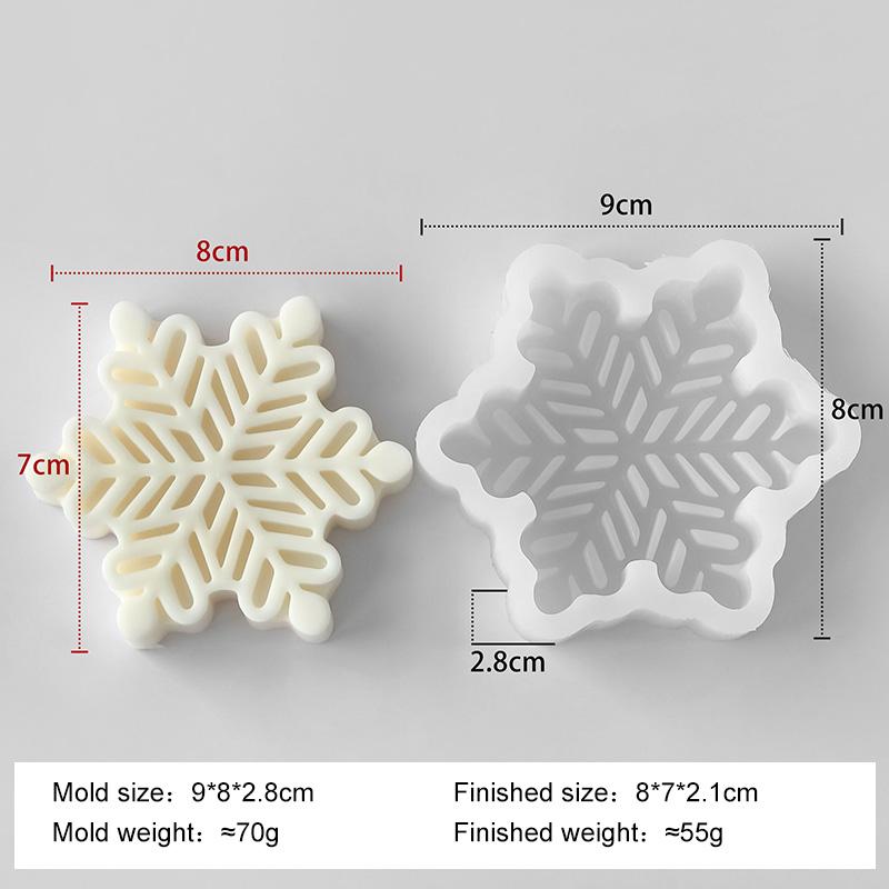 

Christmas Snowflake Candle Mold Handmade Aroma Candle Epoxy Resin Silicone Molds DIY Chocolate Cookies Baking Tool