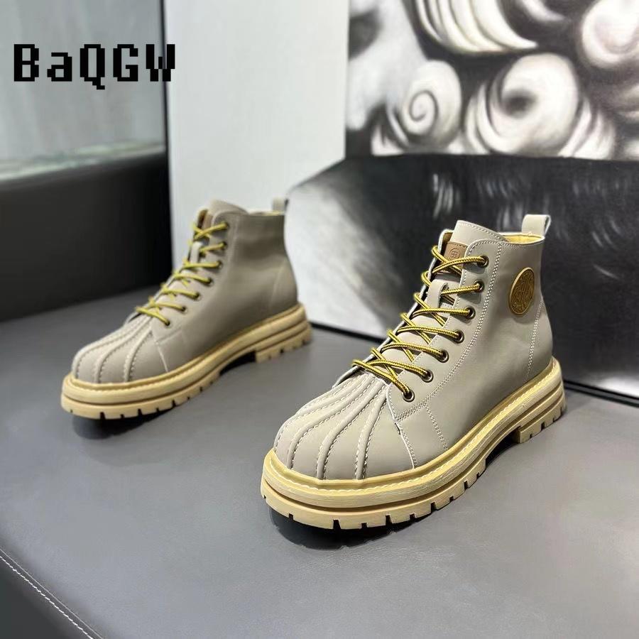 Кожаные ботильоны для мужской дизайнерской обуви Лето Осень Удобные высокие повседневные — фото 7