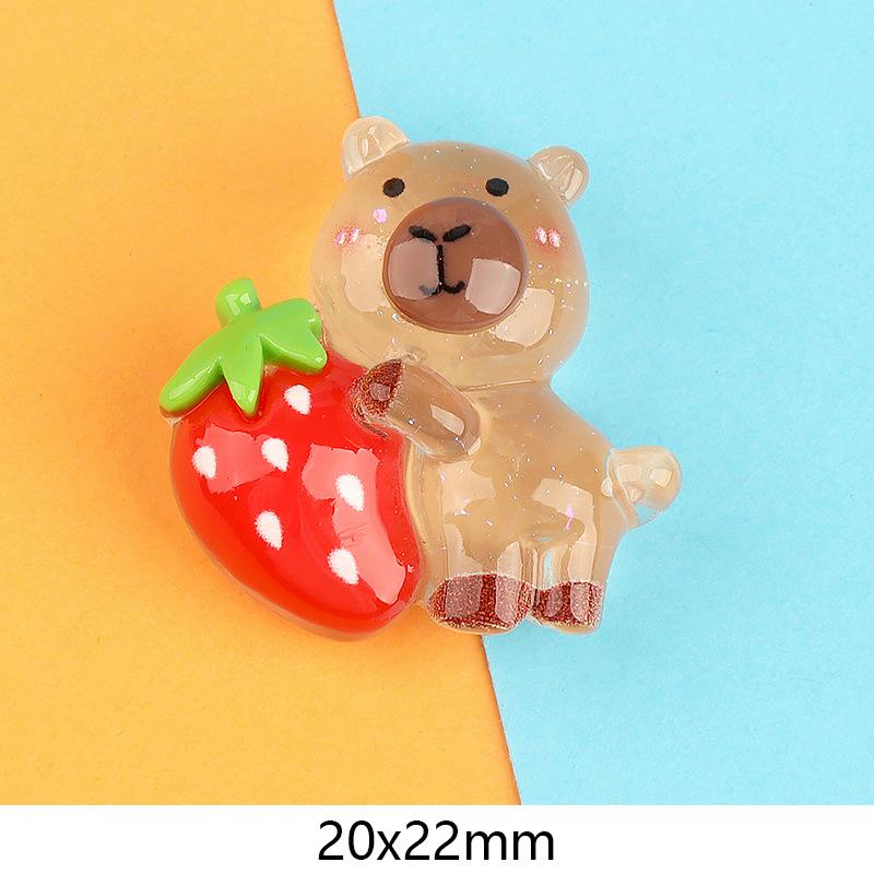 Kawaii Luminous Capybara Car Ornaments Dollhouse Mini Scene Decor Micro Landscape Ornaments Diy Desktop Decoration Toys