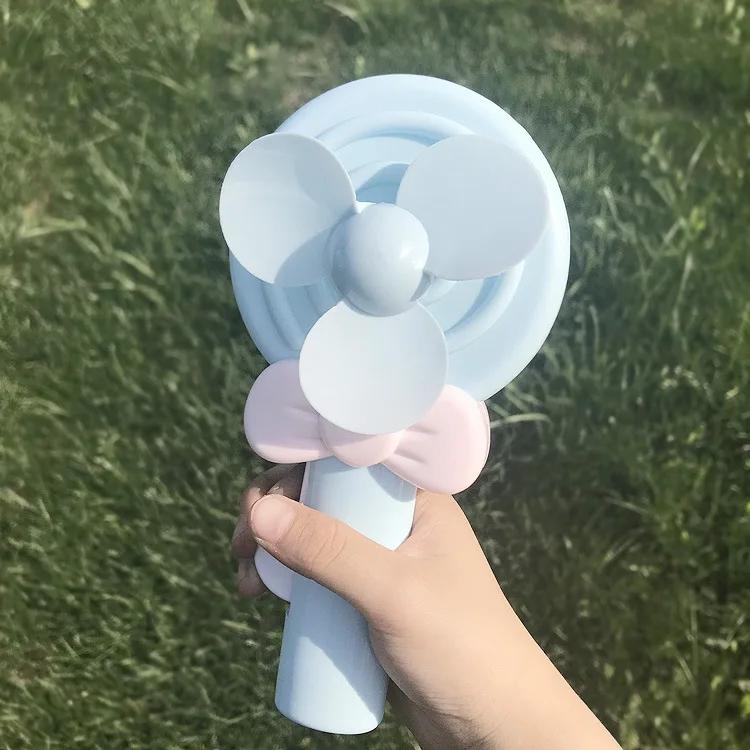 Lolipop Fan Cartoon Handheld Summer Fan Hand Pressed Manual Mini Portable Small Hand Cooling Fan for Kids Adult Home Outdoors