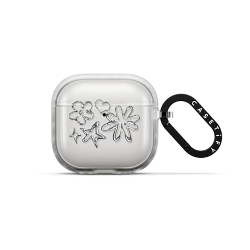 

CASETiFY impact case AirPods 4 - Chrome Doodles frost