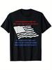 Gedenktag Gefallene Helden Flagge-Patriotisches Militärisches Tribut Design-100% Baumwolle Sommer Rundhals Kurzarm Bedrucktes Herren T-Shirt.