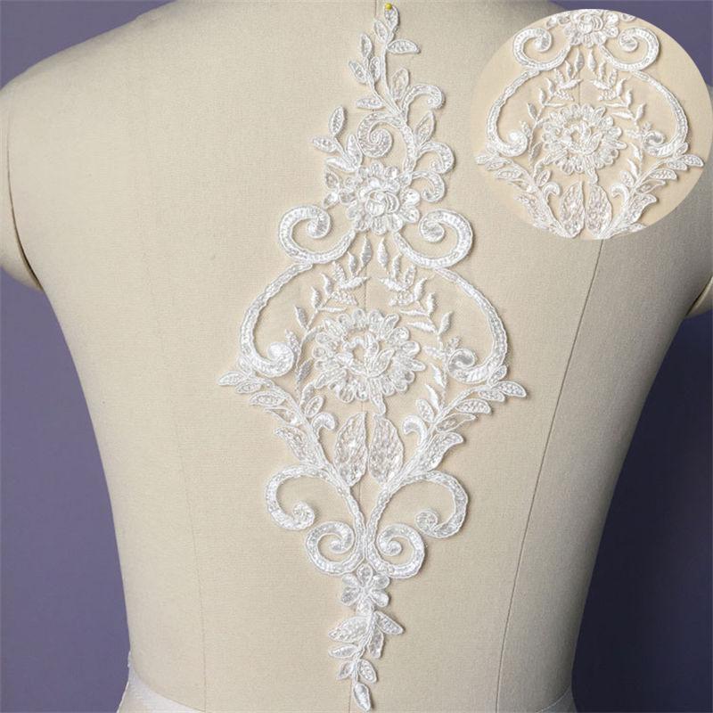 Lace Flower Beaded Accessories DIY Applique Lace Wedding Dress