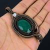 Emerald, Moonstone Gemstone Pure Copper Wire Wrapped Designer Handmade Pendant Jewelry Gift For Her