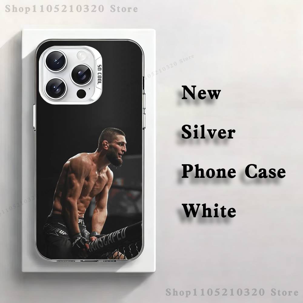 Boxing K-Khabibs Champion Phone Case For iPhone 17,16,15,14,13,12,11,Mini,Pro,E,MAX White Matte Silicone Whtie Cover