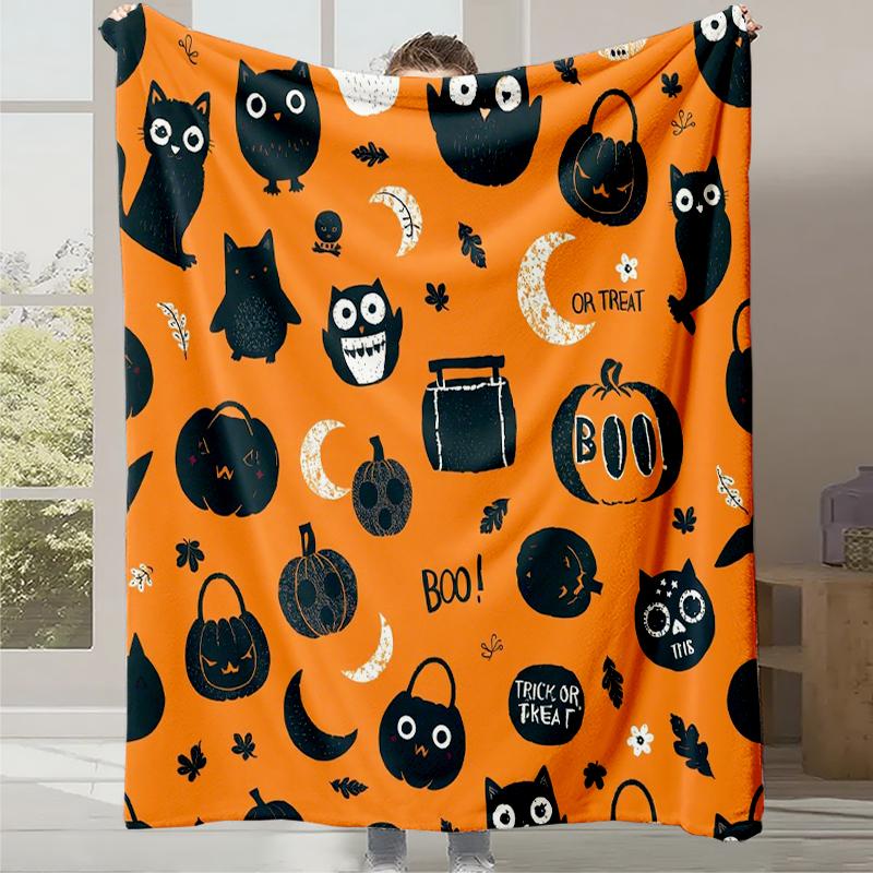 New Cartoon Cute Print Halloween Gift Blanket Office Casual Nap Sofa Blanket Digital Print Flannel Blanket