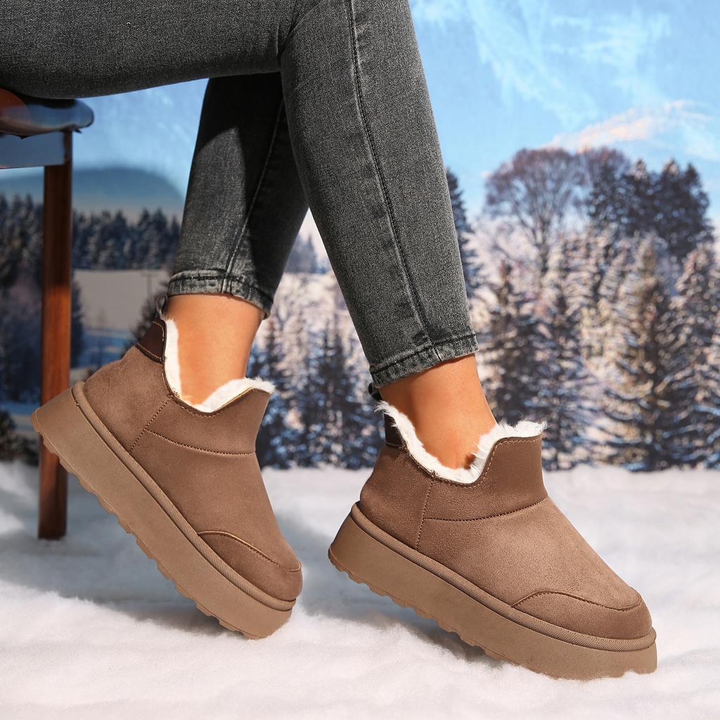 Winter Snow Boots Women's New Casual Velvet Short Boots Women's Cotton Boots Wear Thick-soled Snow Boots