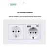Europeisk tysk standard dobbelt USB og type C-stikkontaktpanel