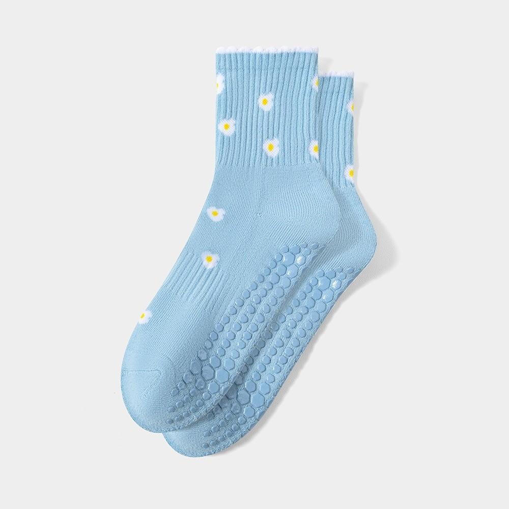 Non-Slip Yoga Socks Cartoon Embroidery Floor Socks Professional Pilates Socks  for Women