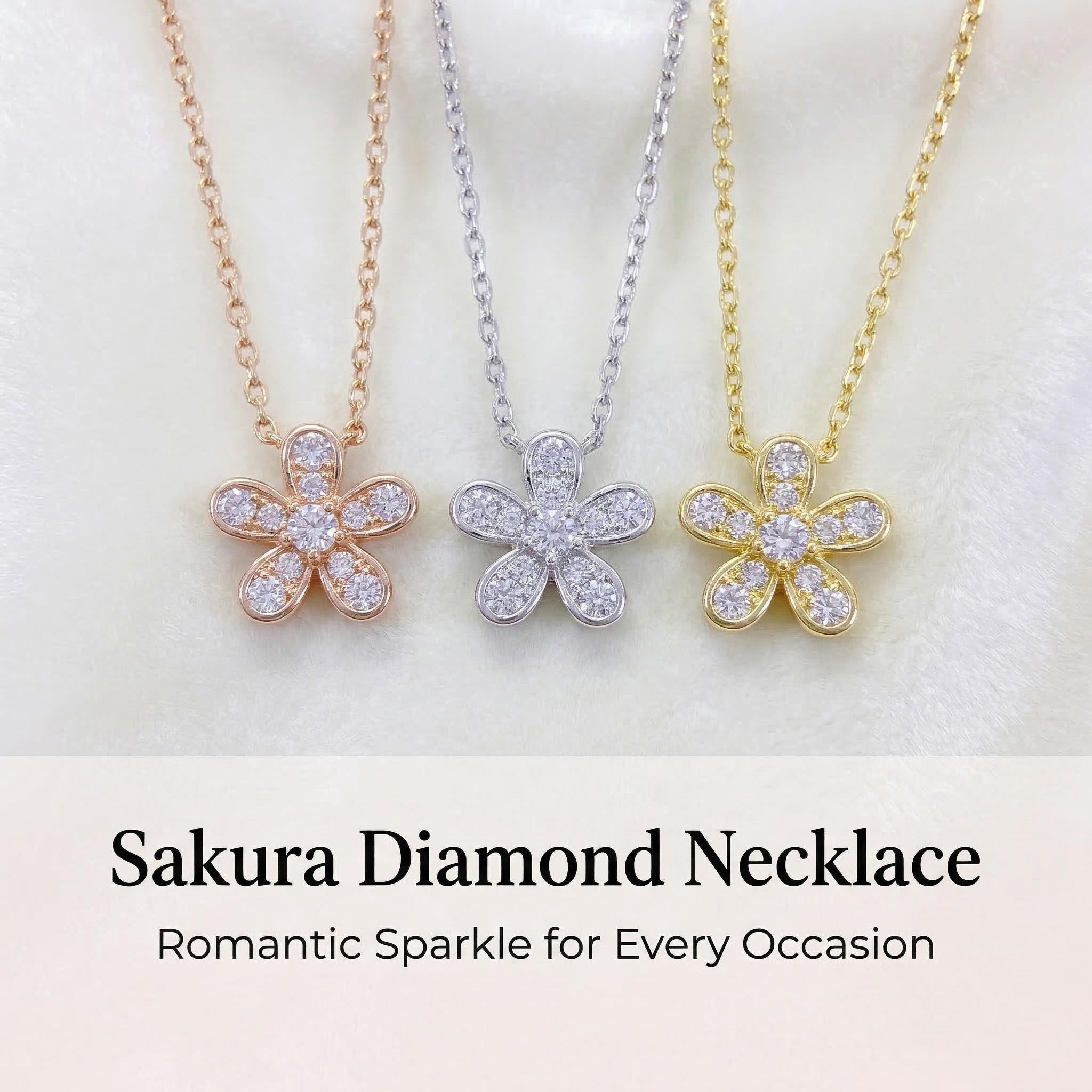 

Cherry Blossom Diamond-Inlaid Necklace Noble, Atmospheric, Daily Wear Jewelry High Quality A Must-have for Gift-giving for Those Who Are Not Allergic золотой