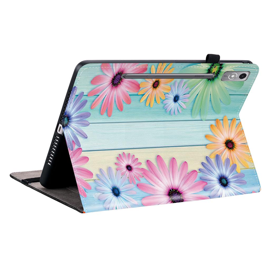 Husă din piele pentru Lenovo Tab P12, model imprimat, suport, cu sloturi pentru carduri