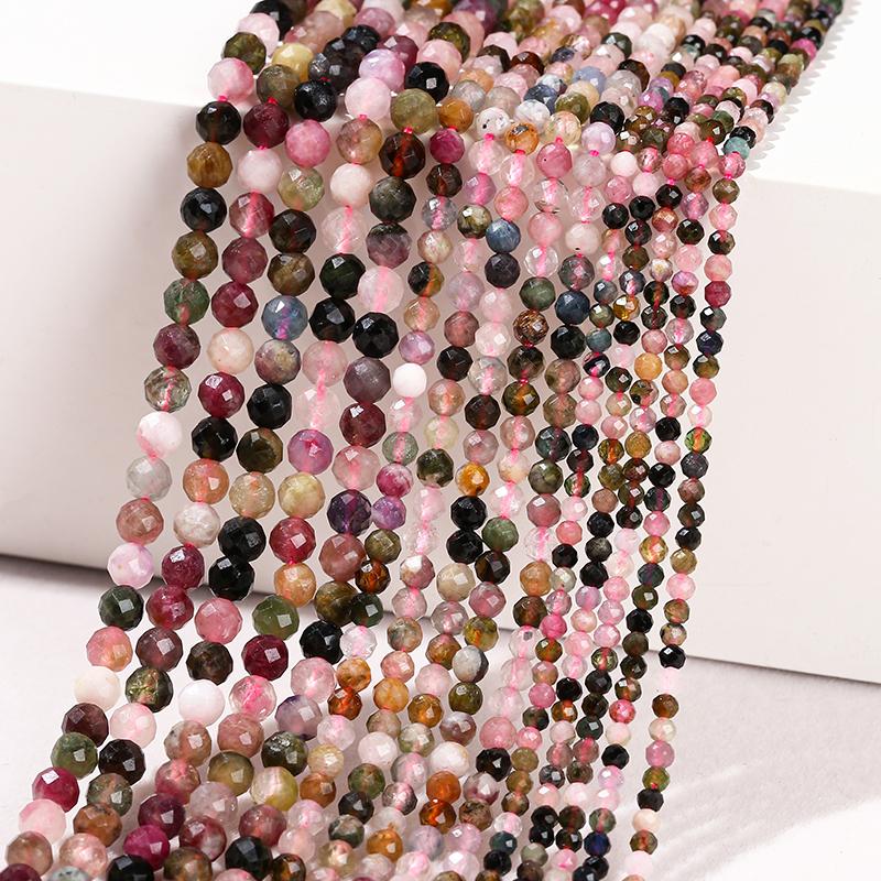 2 3 4mm Natürliche Facettierte Citrin Fluorit Amethyst Steinperlen Runde Mineralperlen Für Schmuckherstellung DIY Armband Zubehör