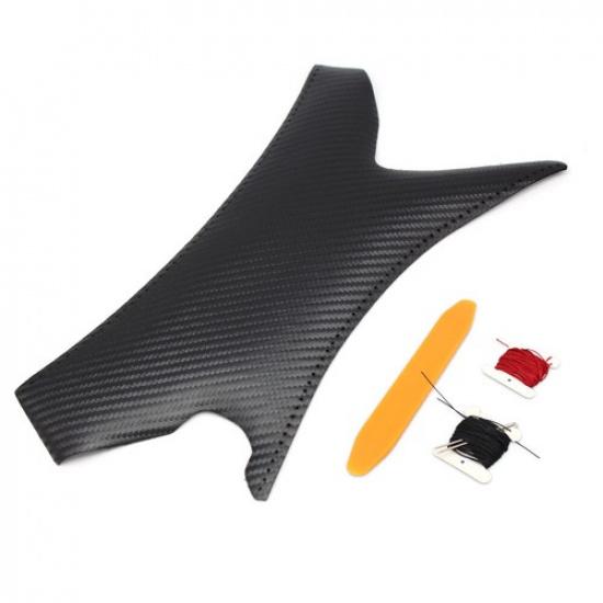 Carbon Texture Sewing Leather Door Handle Pull Cover For BMW 3 Series E90 05-12